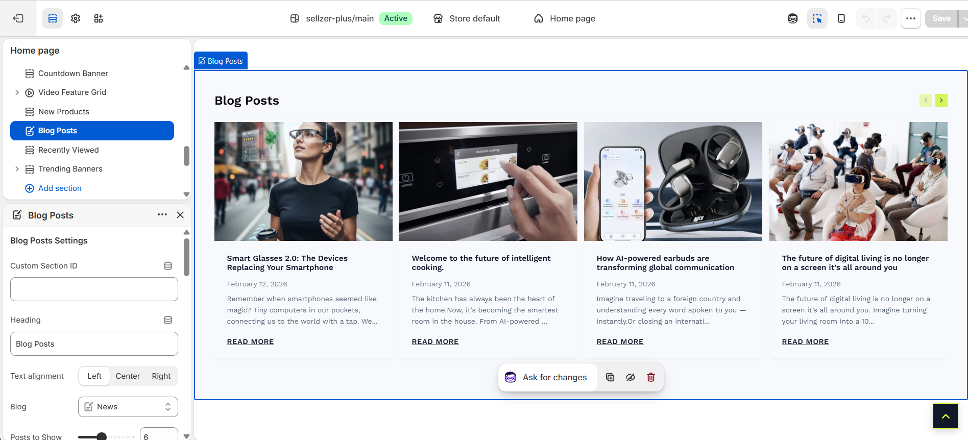 Blog Section Grid Preview